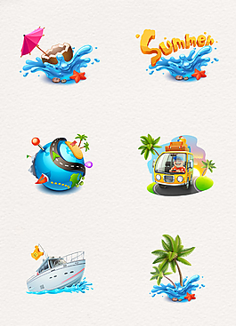 夏季度假主題矢量圖