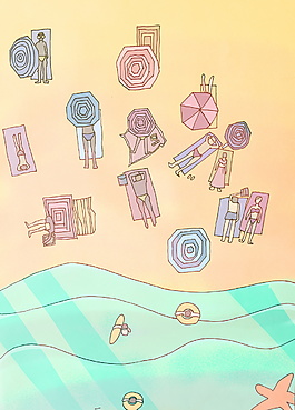 創(chuàng)意夏日海灘海報背景圖