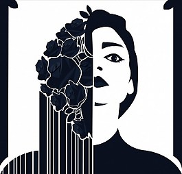 美女婦女黑白ai矢量素材下載