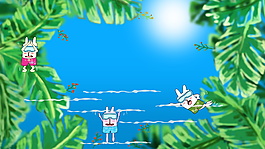 夏季大海游泳海報(bào)背景圖