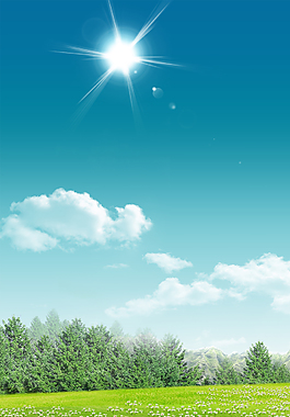 小清新綠色草地小花背景素材