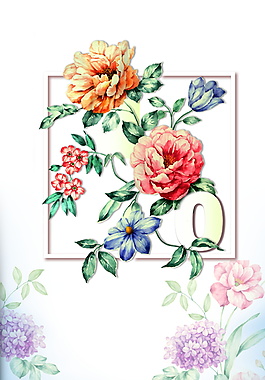 文艺清新素描花朵广告背景