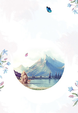 中國(guó)風(fēng)畢業(yè)季旅游景區(qū)廣告背景素材