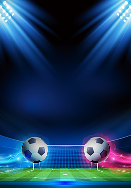 深藍色激情世界杯足球比賽背景