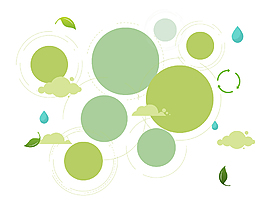 清新綠色圓圈元素