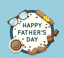 父親節(jié)藍(lán)色卡通素材