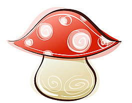 卡通紅色蘑菇矢量元素