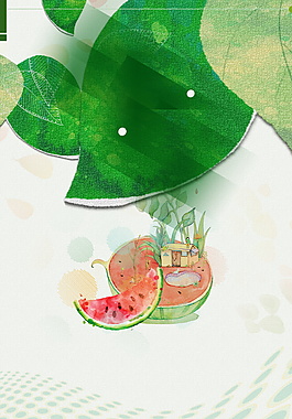 彩繪夏季背景設(shè)計(jì)