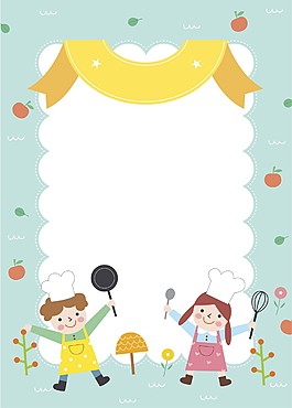 可爱孩子种植明信片信纸广告背景素材