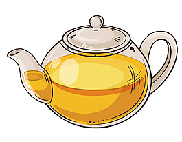 卡通玻璃茶壺矢量元素