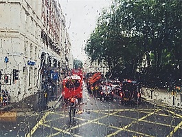 雨后都市交通音效背景