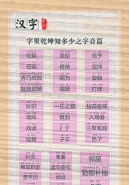 多音字校園展板