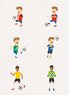卡通踢足球的人矢量设计素材