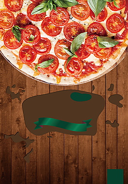 红色美味披萨广告背景
