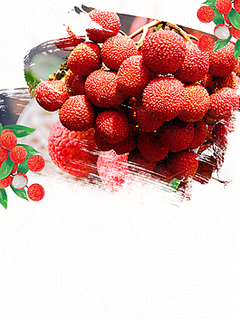 夏日美味荔枝促銷背景