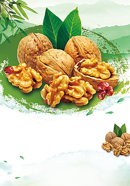 新鮮營(yíng)養(yǎng)紅棗核桃廣告背景素材