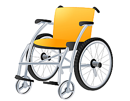 简单金属手动轮椅矢量图