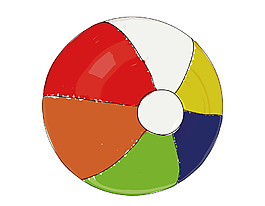 矢量手绘彩色足球