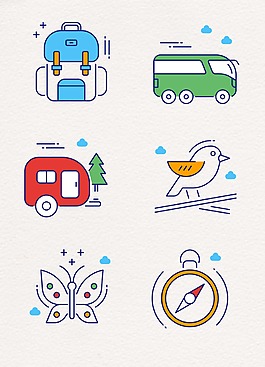 彩色戶外旅游設(shè)計(jì)圖案