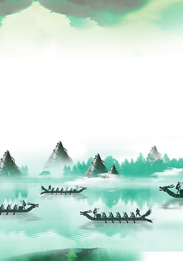 龍舟比賽端午節(jié)背景素材