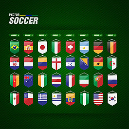 各国足球主吊旗元素设计