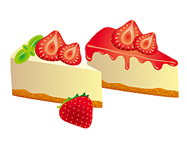 新鮮美味草莓蛋糕矢量圖