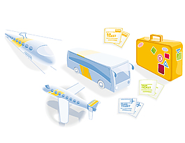 矢量出行運輸工具元素