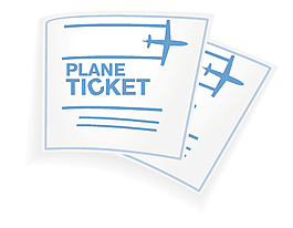 手繪簡約飛機出行矢量圖