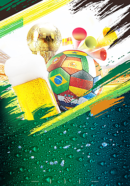 激戰(zhàn)世界杯足球PSD背景