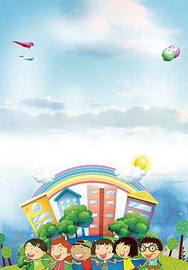 幼兒卡通開學季招生背景