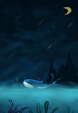黑色海洋海豚背景素材