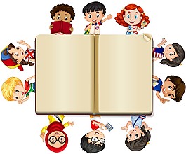 可愛(ài)兒童書(shū)本裝飾元素