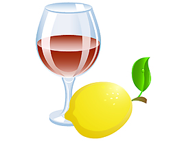 矢量黃色檸檬飲料元素