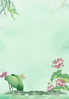 荷花盛開夏至背景素材