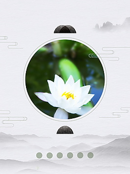 古風(fēng)水墨底紋白色花朵夏至背景素材
