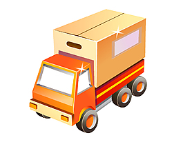 矢量簡約黃色運(yùn)輸車