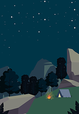 唯美藍(lán)色夜晚星空背景素材