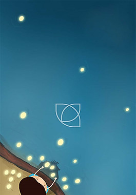 夏至空中螢火蟲背景素材