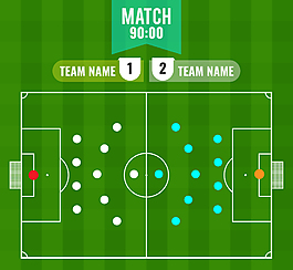 矢量足球赛场战术素材