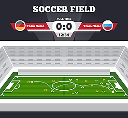 矢量足球场比分素材