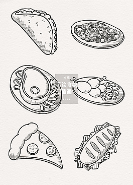 手繪食物插畫矢量素材
