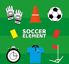 绿色背景世界杯元素素材