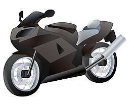 卡通黑色摩托车元素