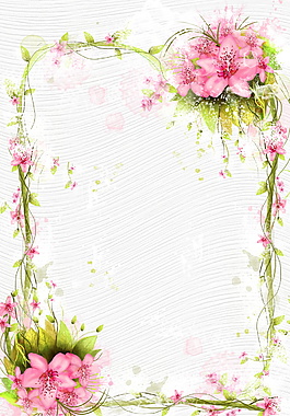 絢爛唯美粉色花藤夏季促銷廣告背景素材