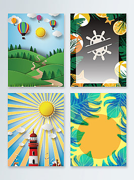 卡通時(shí)尚夏季上新矢量廣告背景