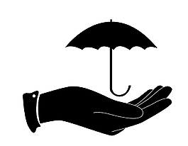 扁平化手繪手心的雨傘