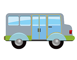 矢量手繪長途大巴車