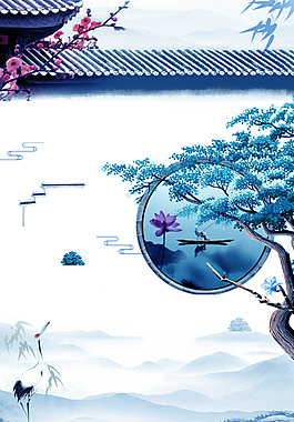 中國風(fēng)傳統(tǒng)黑白色山水風(fēng)景背景