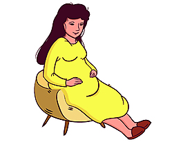 手繪孕婦元素