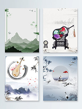 乐器中国风广告背景背景图